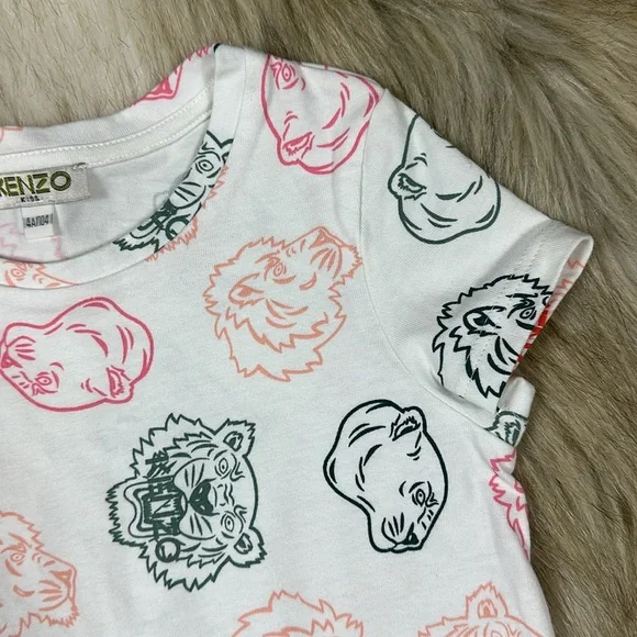 KENZO Tiger Short Sleeve Crew Neck T-Shirt Top, Size 4A/104 - Picture 3 of 7